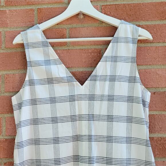 Theory Deep V Maxi Midi Dress In Plaid Viscose Blend Small - Picture 3 of 7